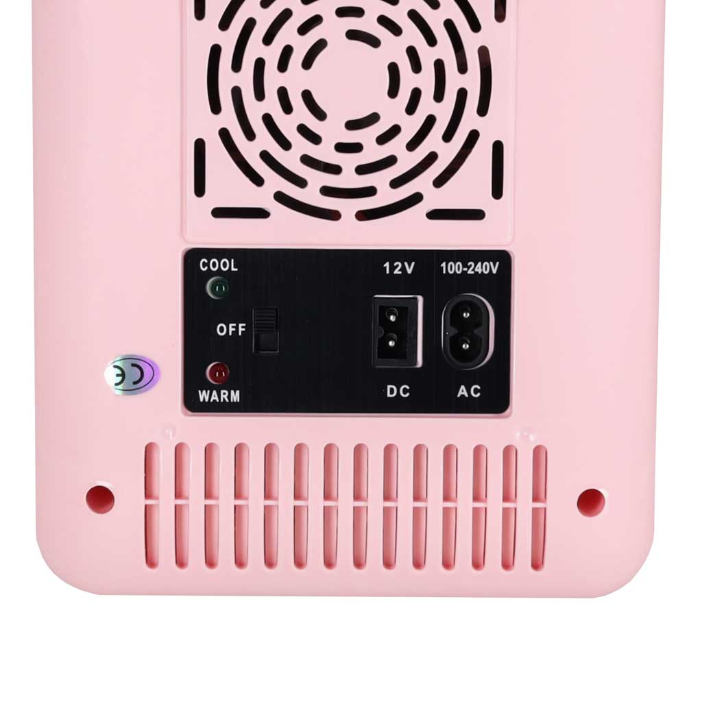 Mini frigider electric de călătorie pentru mașină, pentru alimente, cosmetice, încălzire, răcire, 2 în 1, 4L, roz