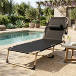 Pat de camping pliabil LUARO, canoe, reglabil, 193 cm, gri