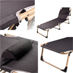 Pat de camping pliabil LUARO, canoe, reglabil, 193 cm, gri