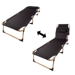Pat de camping pliabil LUARO, canoe, reglabil, 193 cm, gri