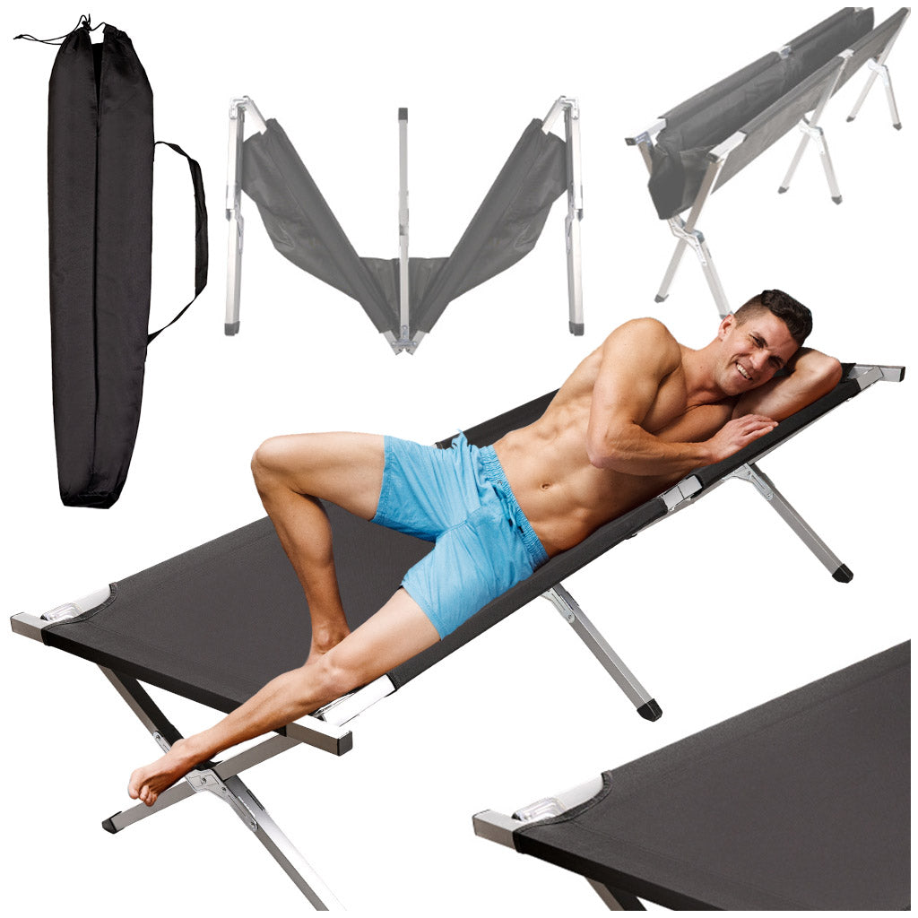 Pat pliabil pentru canoe turistic LUARO XXL negru 150 kg