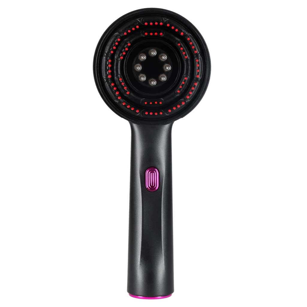 Perie de masaj pentru scalp, aplicator de ulei, USB, negru