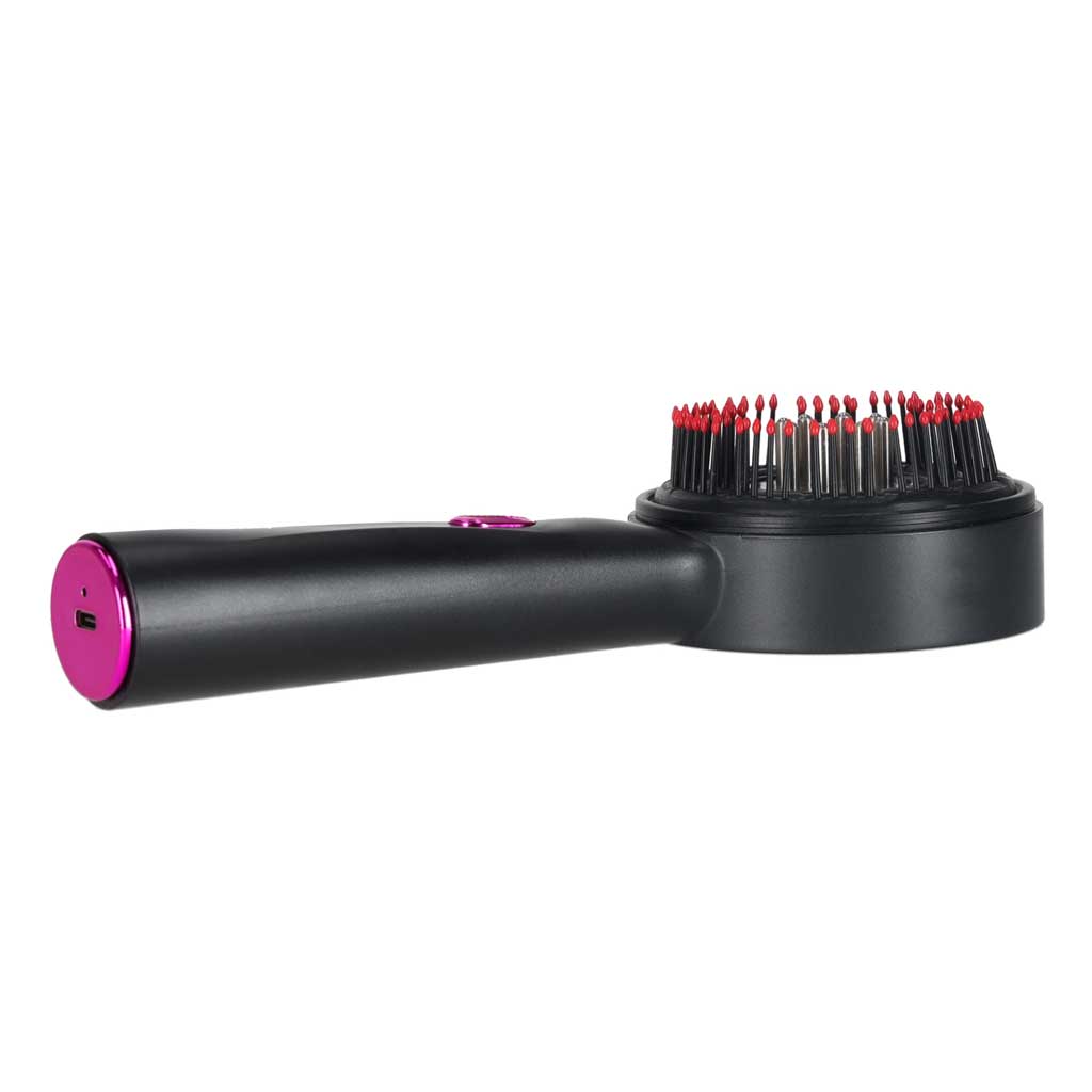 Perie de masaj pentru scalp, aplicator de ulei, USB, negru