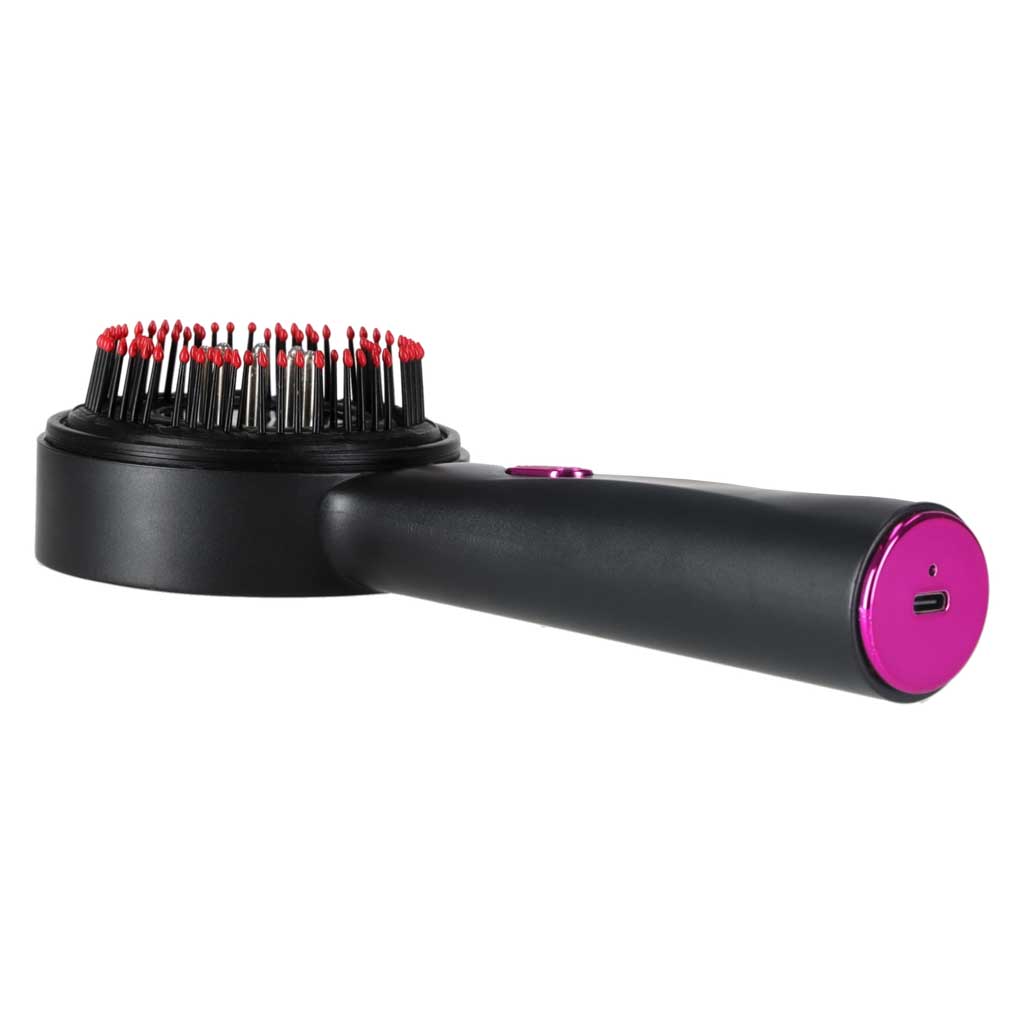 Perie de masaj pentru scalp, aplicator de ulei, USB, negru