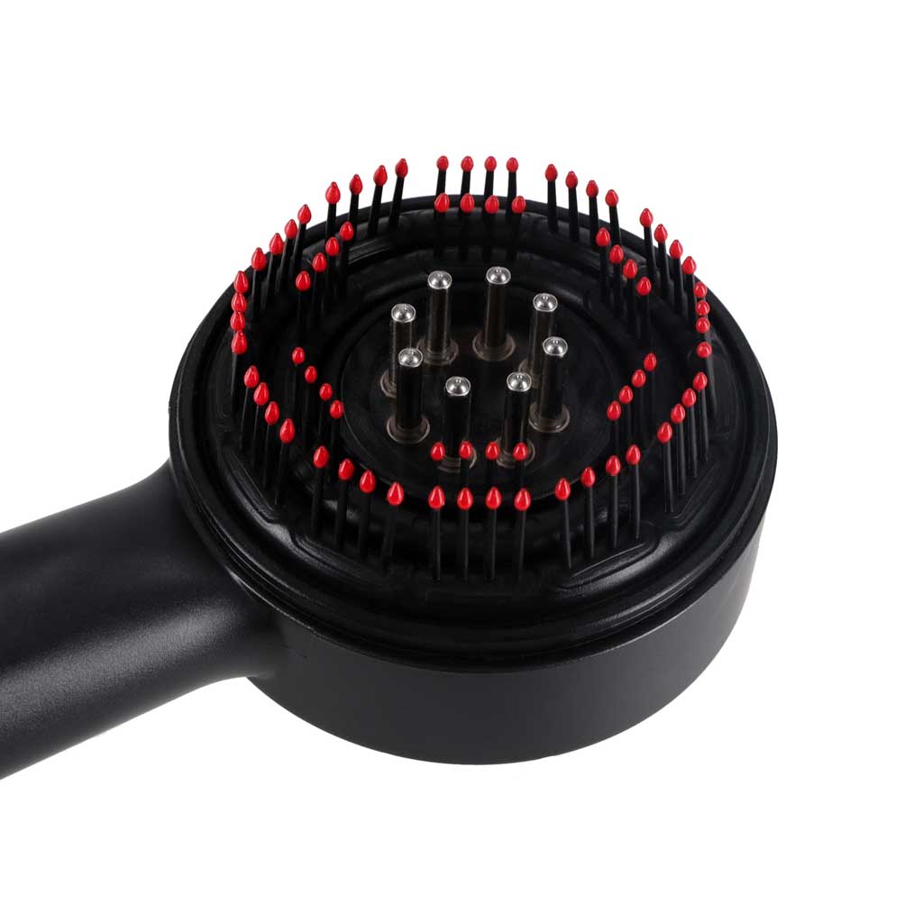 Perie de masaj pentru scalp, aplicator de ulei, USB, negru