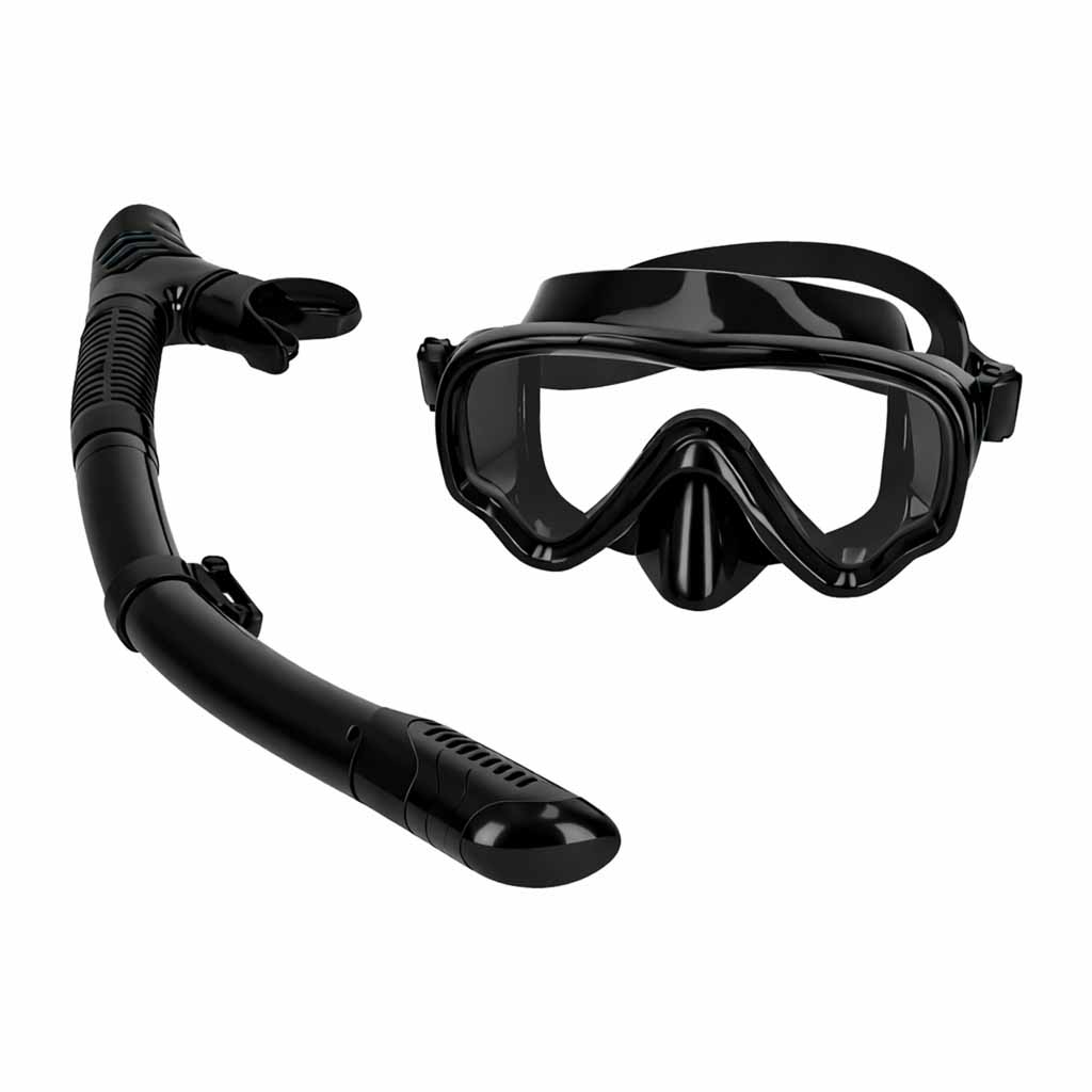 Mască de snorkeling, ochelari, tub, set snorkel, negru