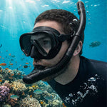 Mască de snorkeling, ochelari, tub, set snorkel, negru