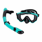Mască de snorkeling, ochelari, tub, set de snorkel, albastru și negru