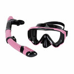 Mască de snorkeling, ochelari, tub, set de snorkel, roz și negru