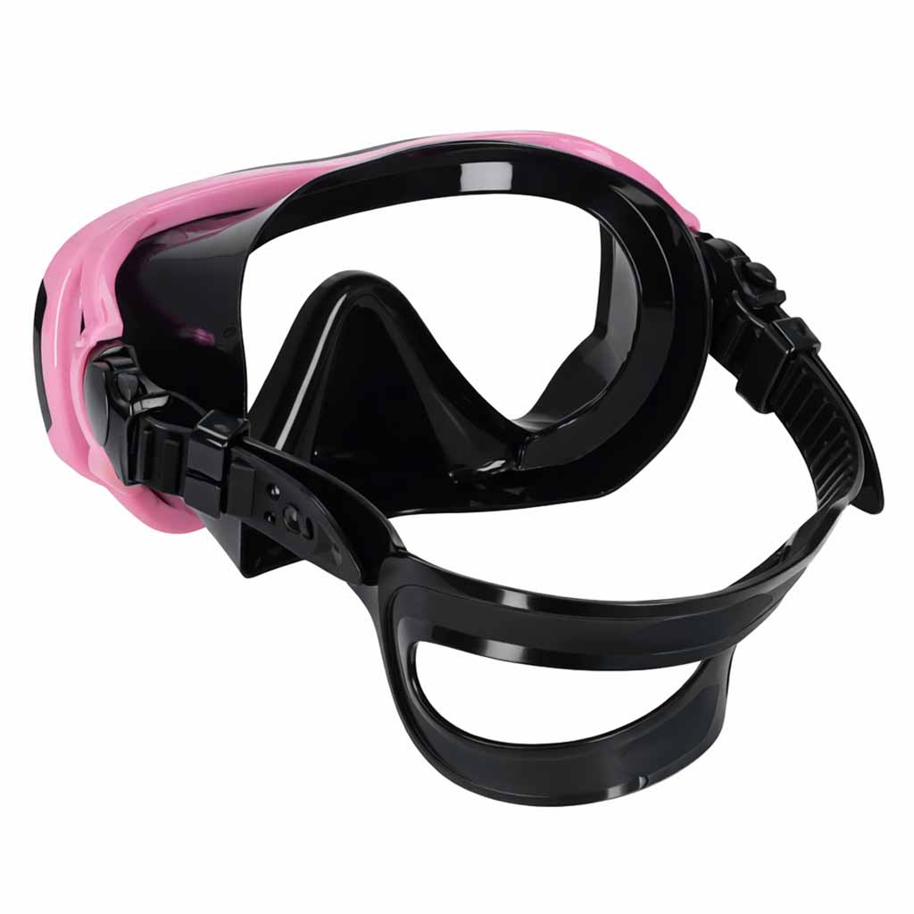 Mască de snorkeling, ochelari, tub, set de snorkel, roz și negru