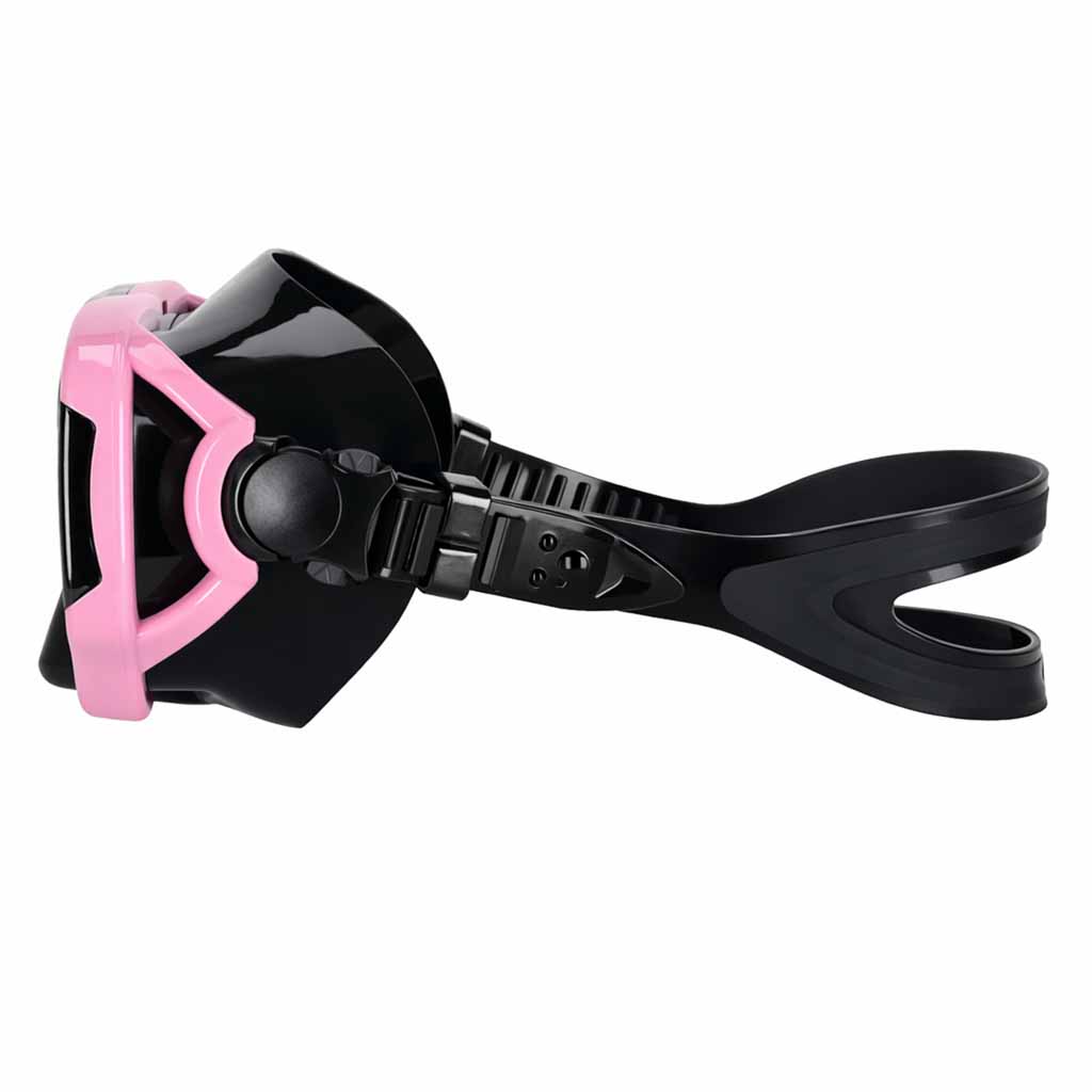 Mască de snorkeling, ochelari, tub, set de snorkel, roz și negru