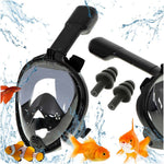 Mască de snorkeling pliabilă complet, mărimea L/XL, neagră