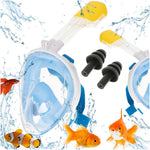 Mască de snorkeling pliabilă complet, mărimea L/XL, albastră