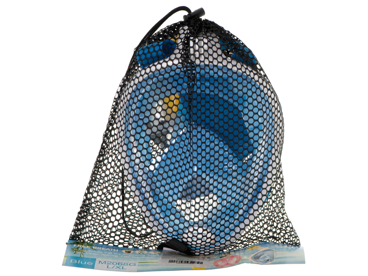 Mască de snorkeling pliabilă complet, mărimea L/XL, albastră