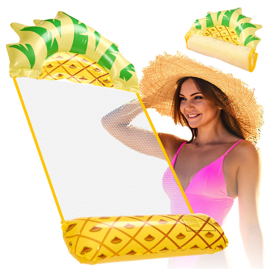 Saltea gonflabilă pentru plajă, hamac cu apă, șezlong, fotoliu, scaun de piscină, ananas