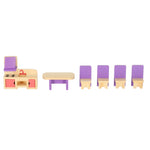 Mobilier din lemn pentru casă de păpuși, violet