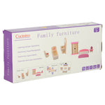 Mobilier din lemn pentru casă de păpuși, violet