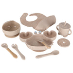 Set de 9 vase din silicon pentru copii, sugari, crab, bej