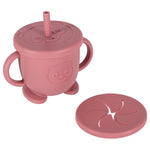 Set de 9 vase din silicon pentru copii, sugari, crab, roz închis