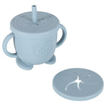 Set de 9 vase din silicon pentru copii, sugari, crab, albastru