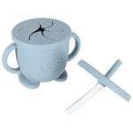 Set de 9 vase din silicon pentru copii, sugari, crab, albastru