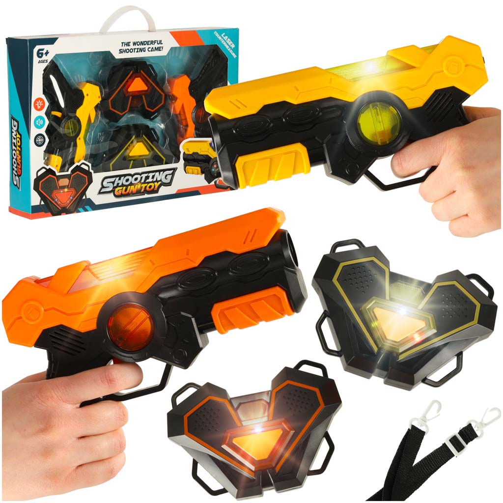 Pistol laser paintball x 2 + țintă interactivă x 2 ETICHETĂ LASER
