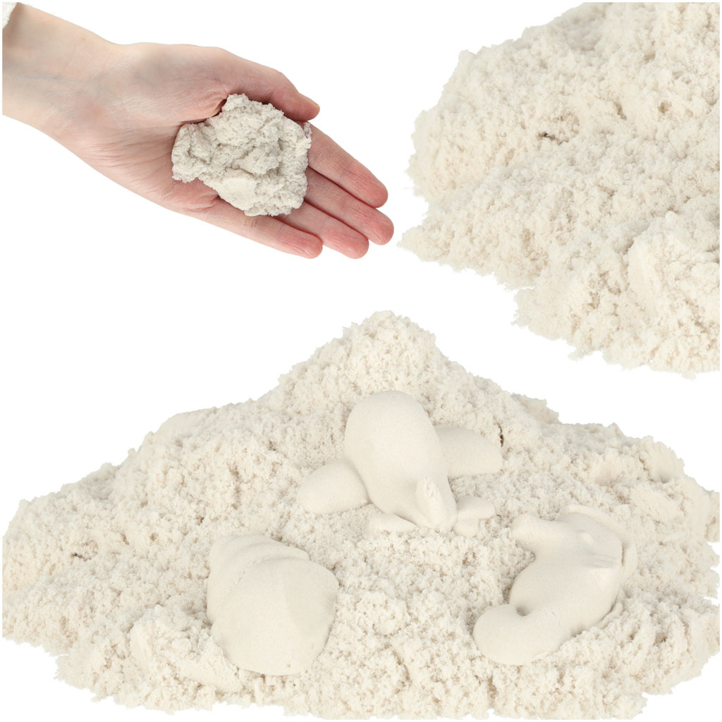 Nisip senzorial pentru copii, 1 kg la pungă, alb