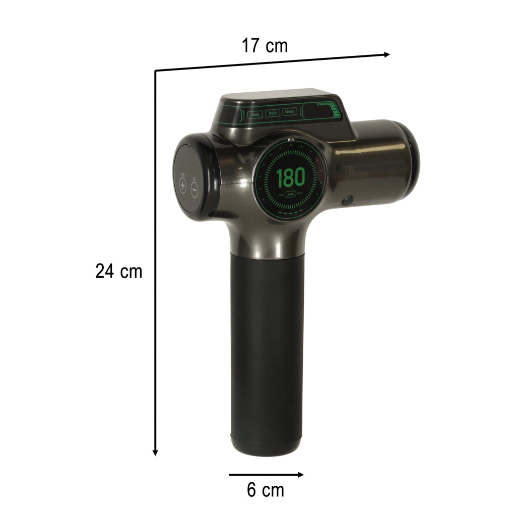 Pistol de masaj, aparat de masaj pentru spate, aparat de masaj pentru corp, afișaj LED, 8 în 1