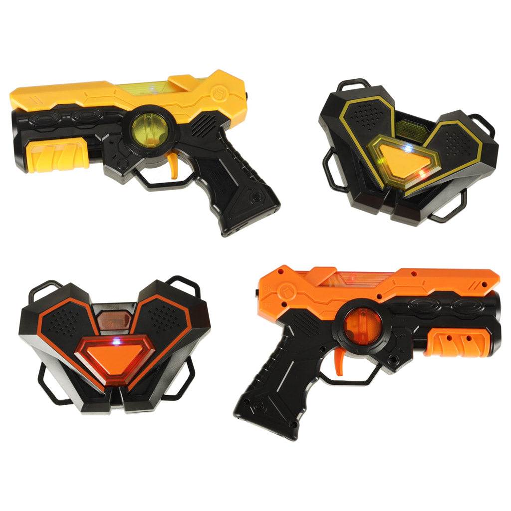 Pistol laser paintball x 2 + țintă interactivă x 2 ETICHETĂ LASER