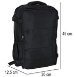 Rucsac turistic cabină călătorie bagaj de mână negru 45 x 30 cm