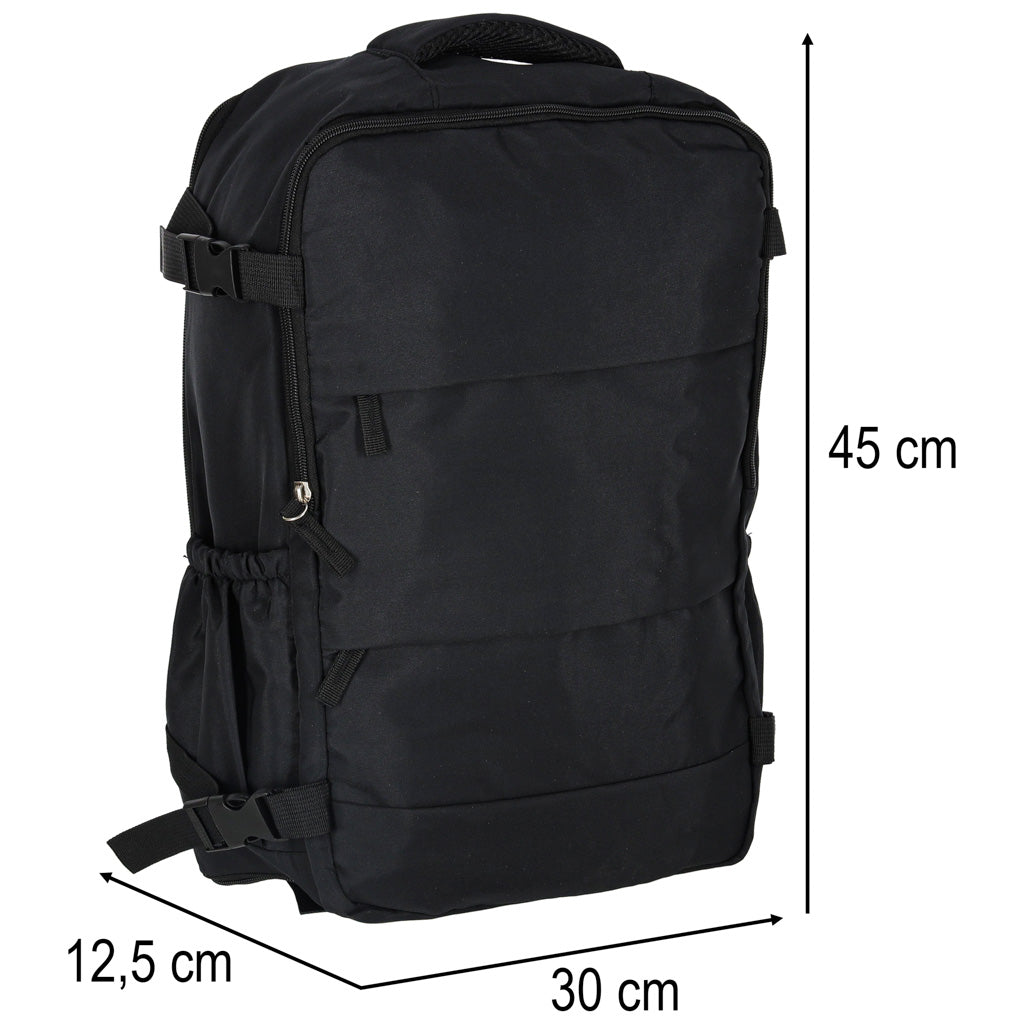 Rucsac turistic cabină călătorie bagaj de mână negru 45 x 30 cm