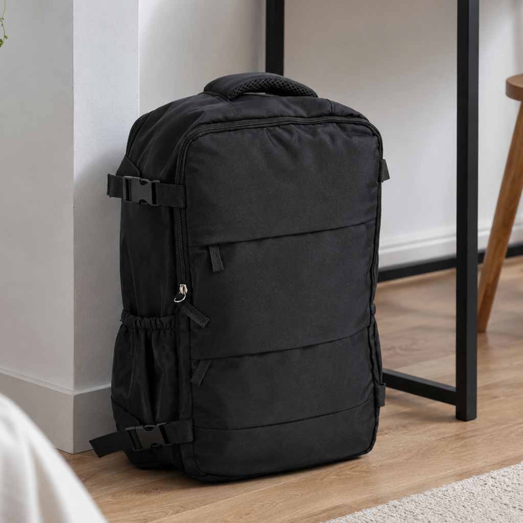 Rucsac turistic cabină călătorie bagaj de mână negru 45 x 30 cm