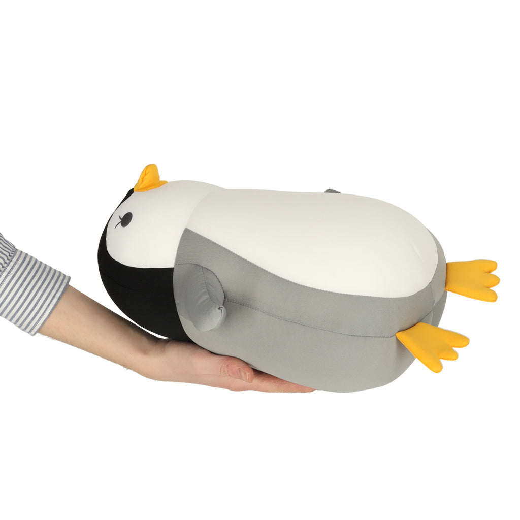 Pernă de călătorie 2 în 1, pernă de gât pentru mașină, avion, jucărie de pluș cu pinguin