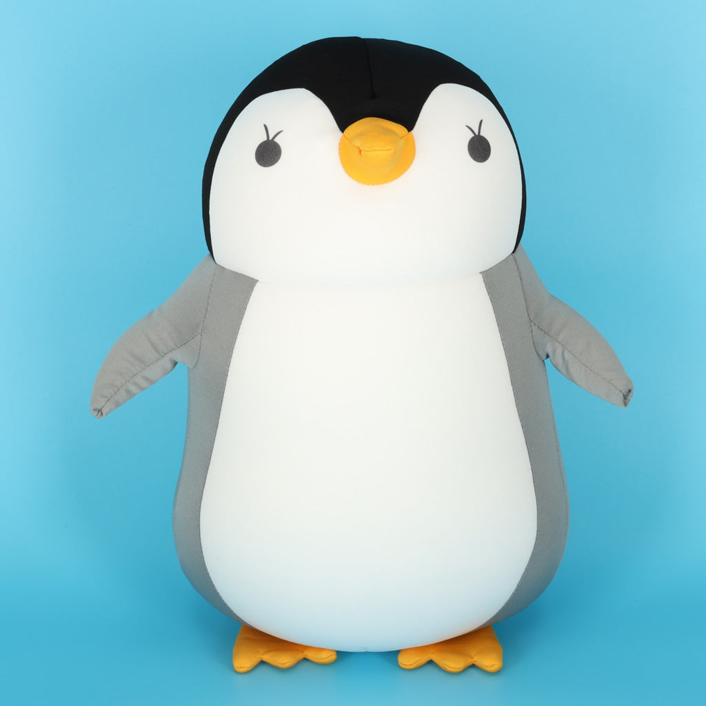 Pernă de călătorie 2 în 1, pernă de gât pentru mașină, avion, jucărie de pluș cu pinguin