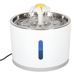 Fântână de apă pentru câini, pisici, animale, adăpător automat, LED, USB, 2,4 l, filtru de curățare