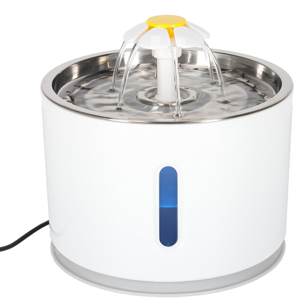 Fântână de apă pentru câini, pisici, animale, adăpător automat, LED, USB, 2,4 l, filtru de curățare