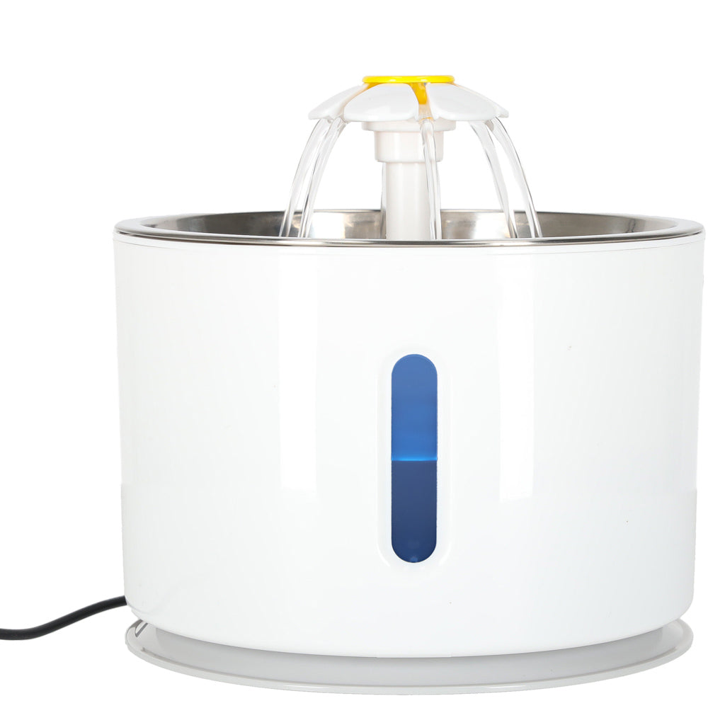 Fântână de apă pentru câini, pisici, animale, adăpător automat, LED, USB, 2,4 l, filtru de curățare
