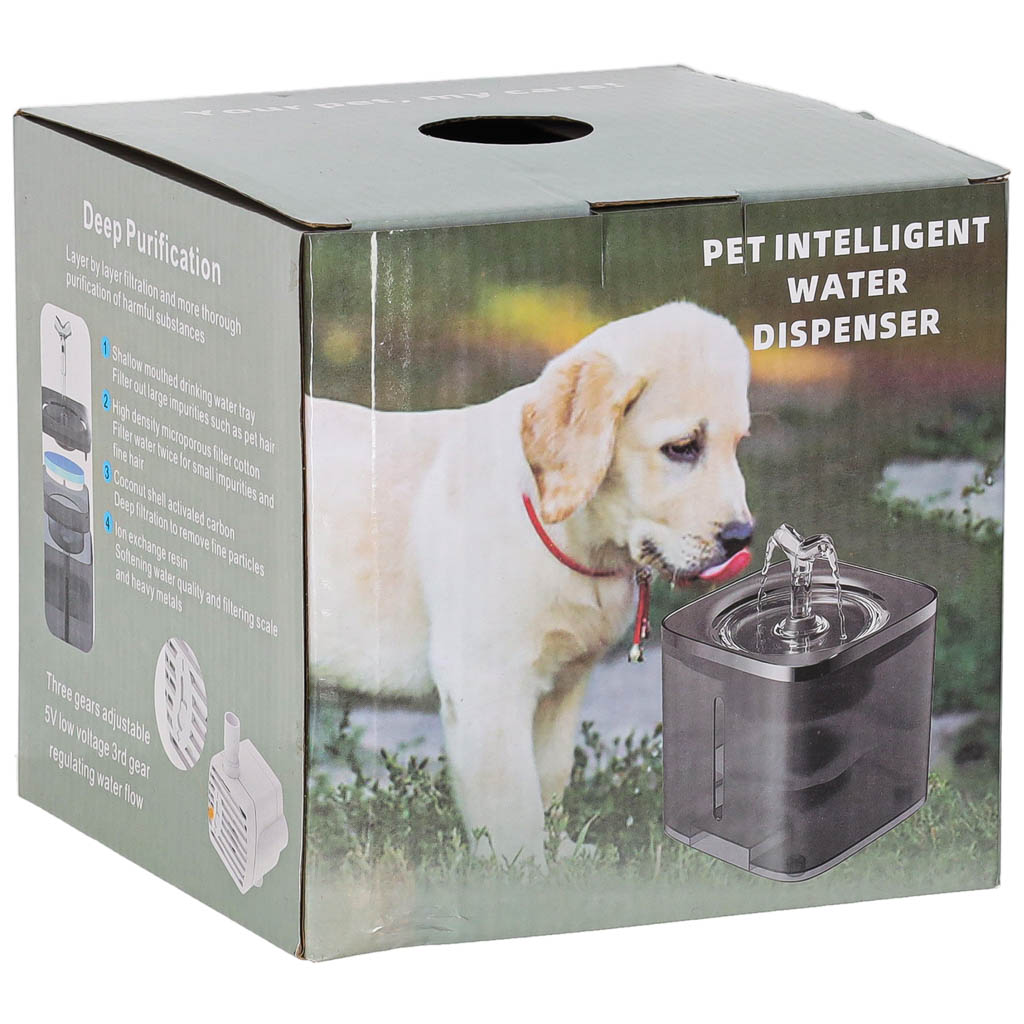 Fântână de apă pentru câini, pisici, animale, adăpător automat, USB 2l, filtru de curățare