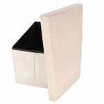 Puf cu compartiment de depozitare pentru șezut, deschis și pliabil, 50 x 31 x 31 cm, bej