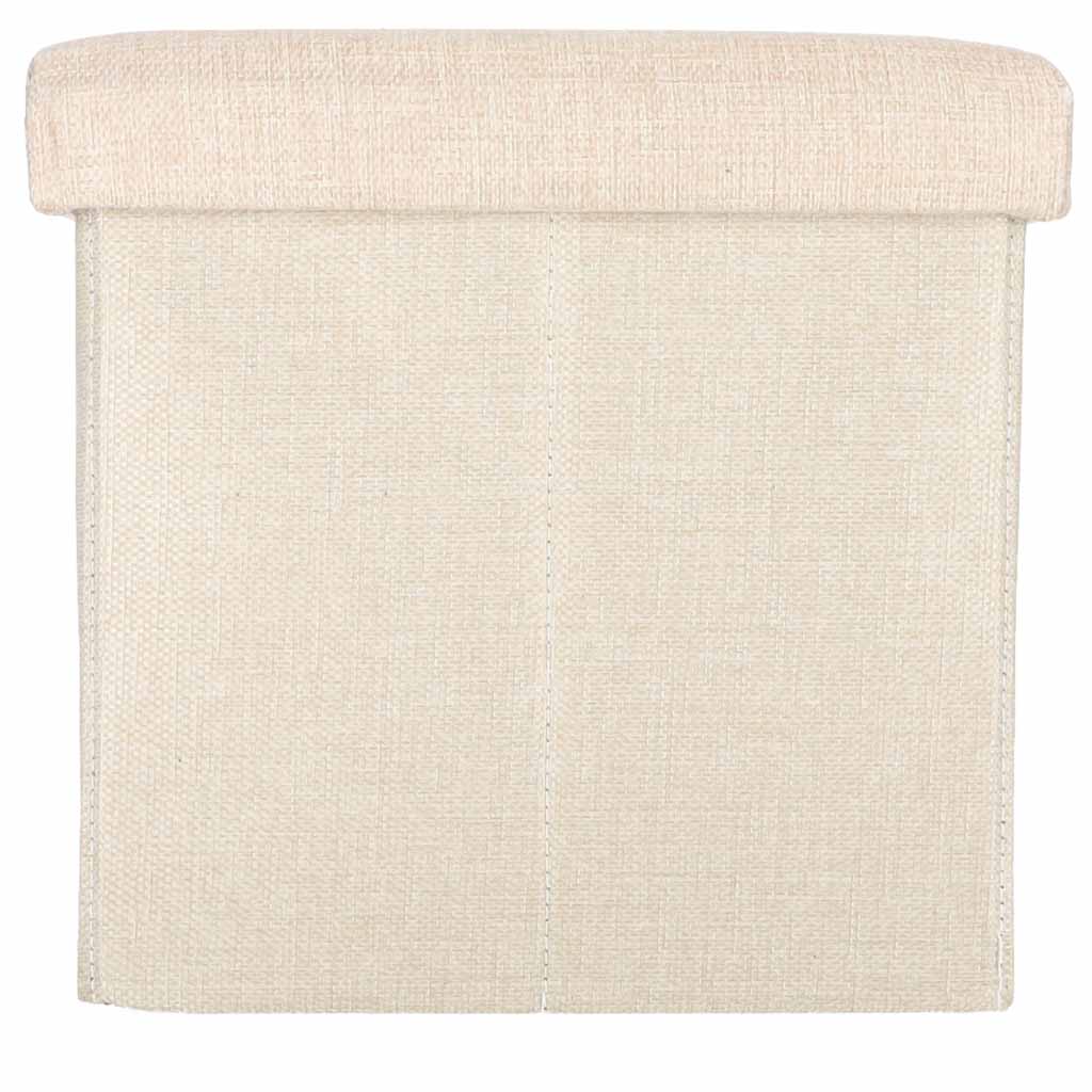 Puf cu compartiment de depozitare pentru șezut, deschis și pliabil, 50 x 31 x 31 cm, bej