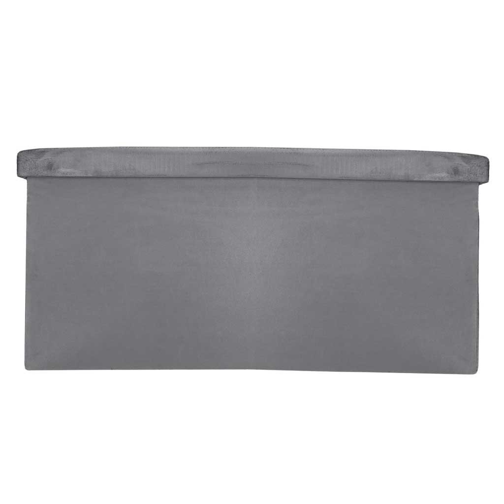 Puf cu compartiment de depozitare pentru șezut, deschis, pliabil, catifea, 76 x 38 x 38 cm, gri
