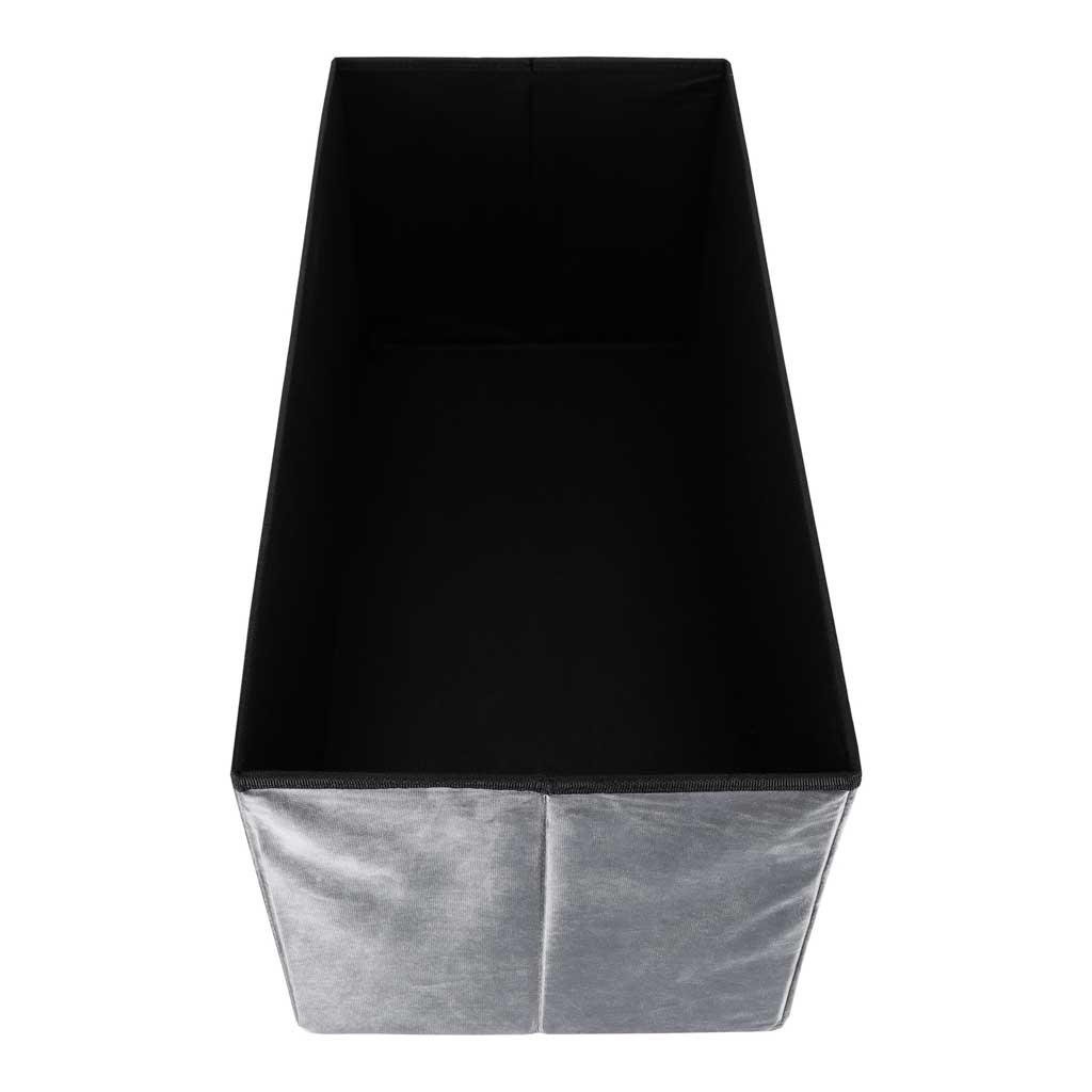Puf cu compartiment de depozitare pentru șezut, deschis, pliabil, catifea, 76 x 38 x 38 cm, gri
