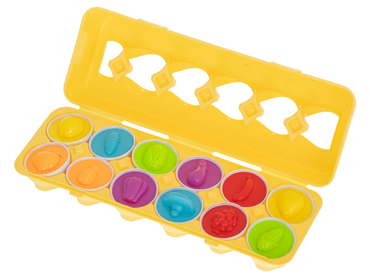 Puzzle educativ sortator forme fructe ouă 12 piese