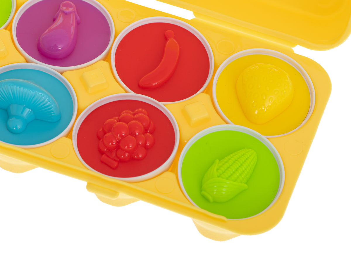Puzzle educativ sortator forme fructe ouă 12 piese