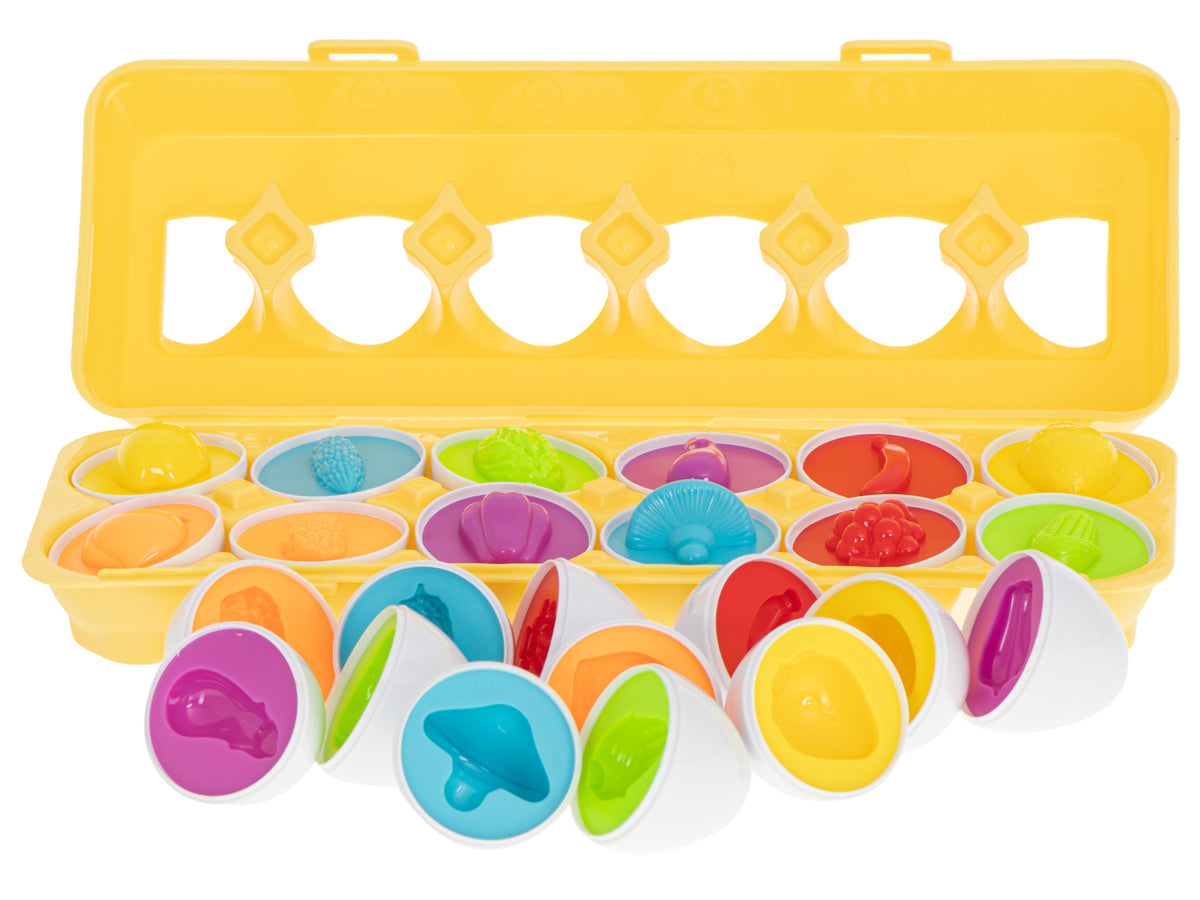 Puzzle educativ sortator forme fructe ouă 12 piese