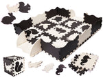 Covoraș educativ din spumă, 114 x 114 x 1 cm, negru, 25 de piese