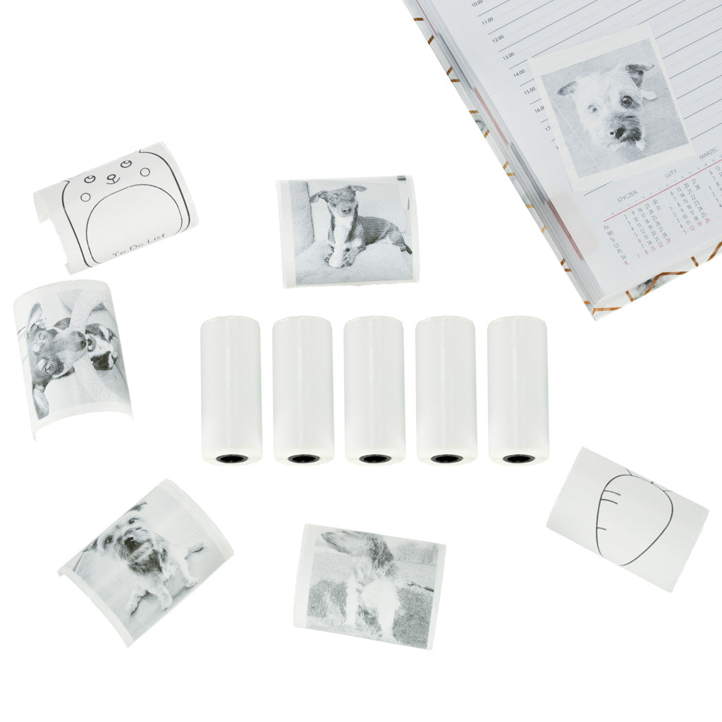 Role de hârtie, insert termic autoadeziv pentru mini imprimantă 5,7 cm x 4,5 m, 5 bucăți