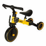 Bicicletă de echilibru Trike Fix Mini 3 în 1, bicicletă multifuncțională, galbenă