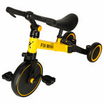 Bicicletă de echilibru Trike Fix Mini 3 în 1, bicicletă multifuncțională, galbenă