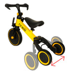 Bicicletă de echilibru Trike Fix Mini 3 în 1, bicicletă multifuncțională, galbenă